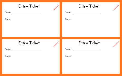 Entry tickets