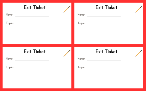 Exit tickets