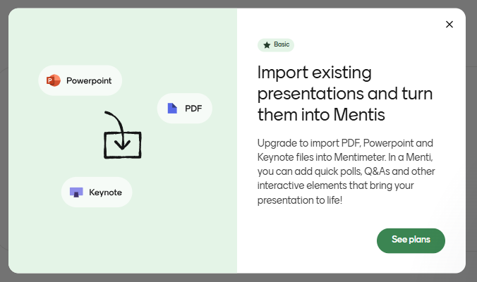 Mentimeter presentation slides import