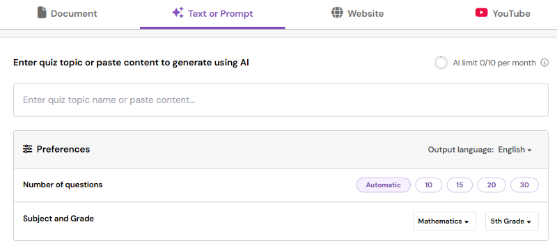 Wayground AI content generation